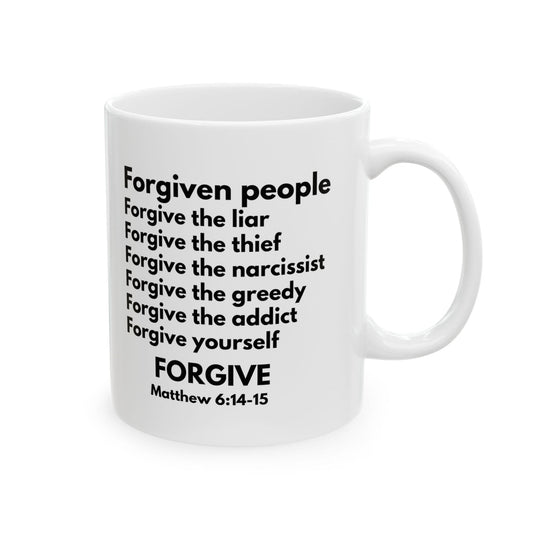 Printify Mug 11oz Forgive and Be Forgiven White Christian Mug