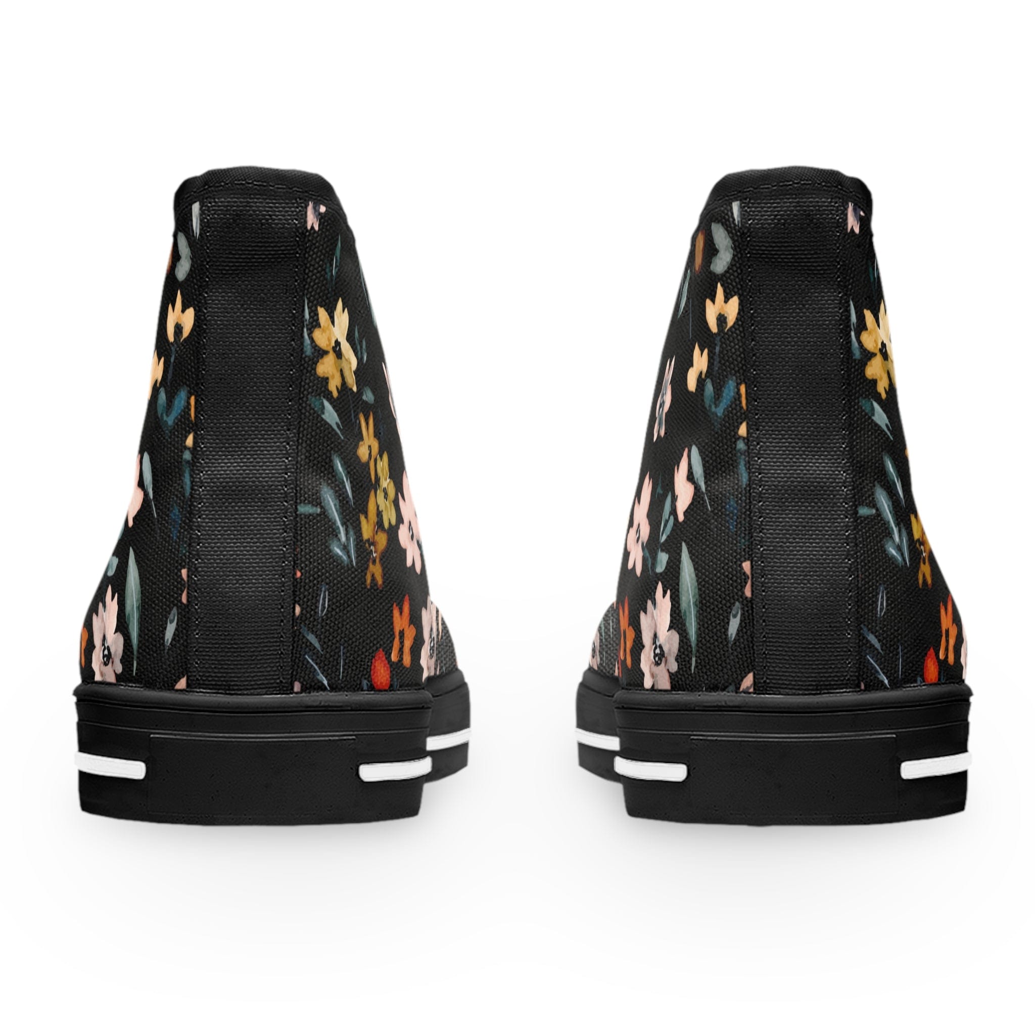 Black floral fashion sneakers