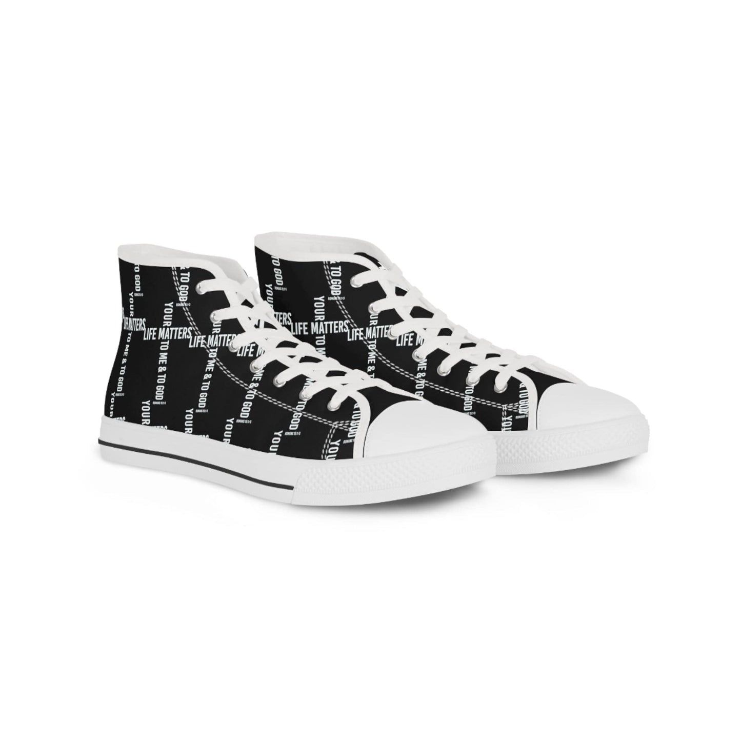 Printify Shoes US 5 / White sole Black Your Life Matters Christian Men's High Top Sneakers