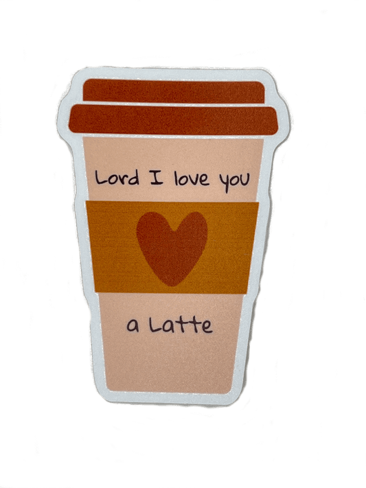 Wrighteous Wear Decorative Stickers Lord I Love You a Latte | Christian sticker